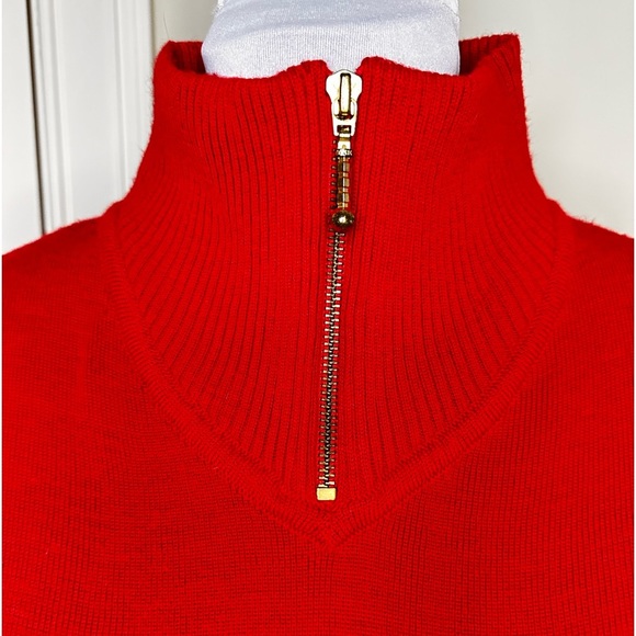MEISTER Red Quarter Zip Wool Top Red size small - Picture 5 of 9